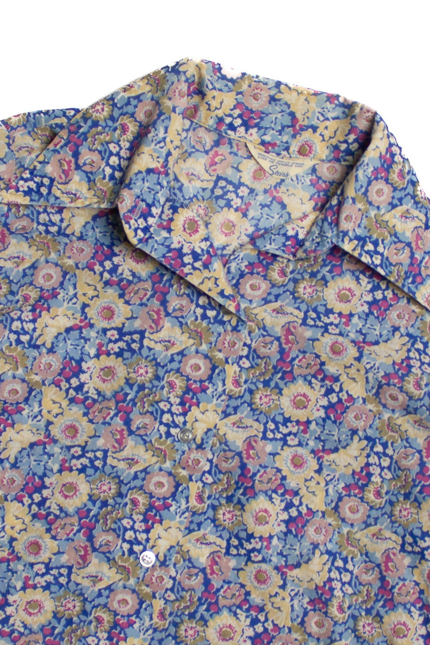 Vintage Floral Poppies Button Up Shirt (1970s)