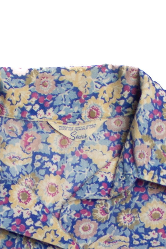 Vintage Floral Poppies Button Up Shirt (1970s)