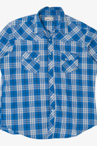 Vintage Blue Wrangler Plaid Button Up Shirt (2000s)