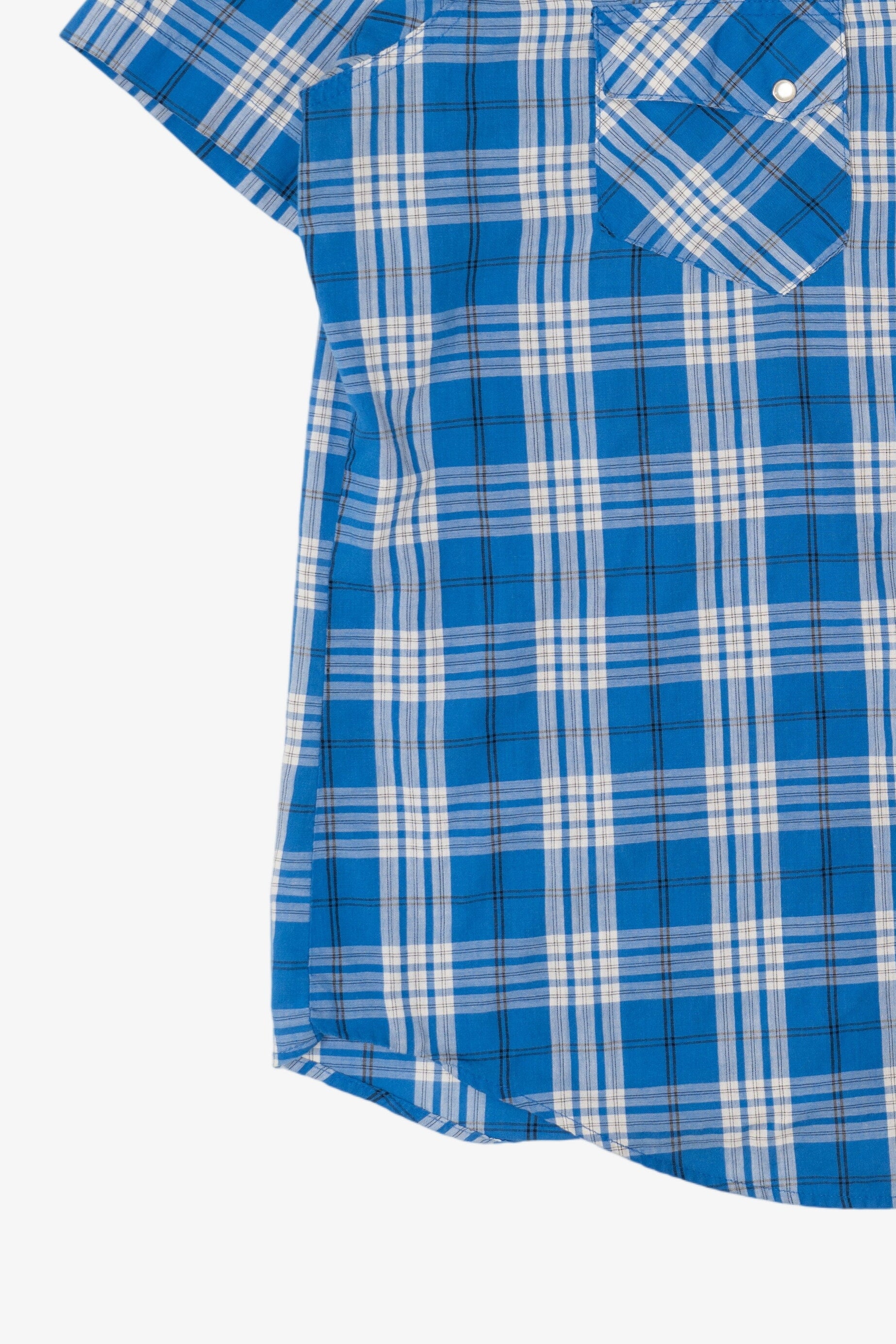 Vintage Blue Wrangler Plaid Button Up Shirt (2000s)