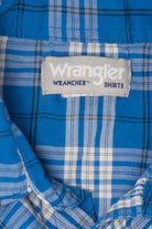 Vintage Blue Wrangler Plaid Button Up Shirt (2000s)