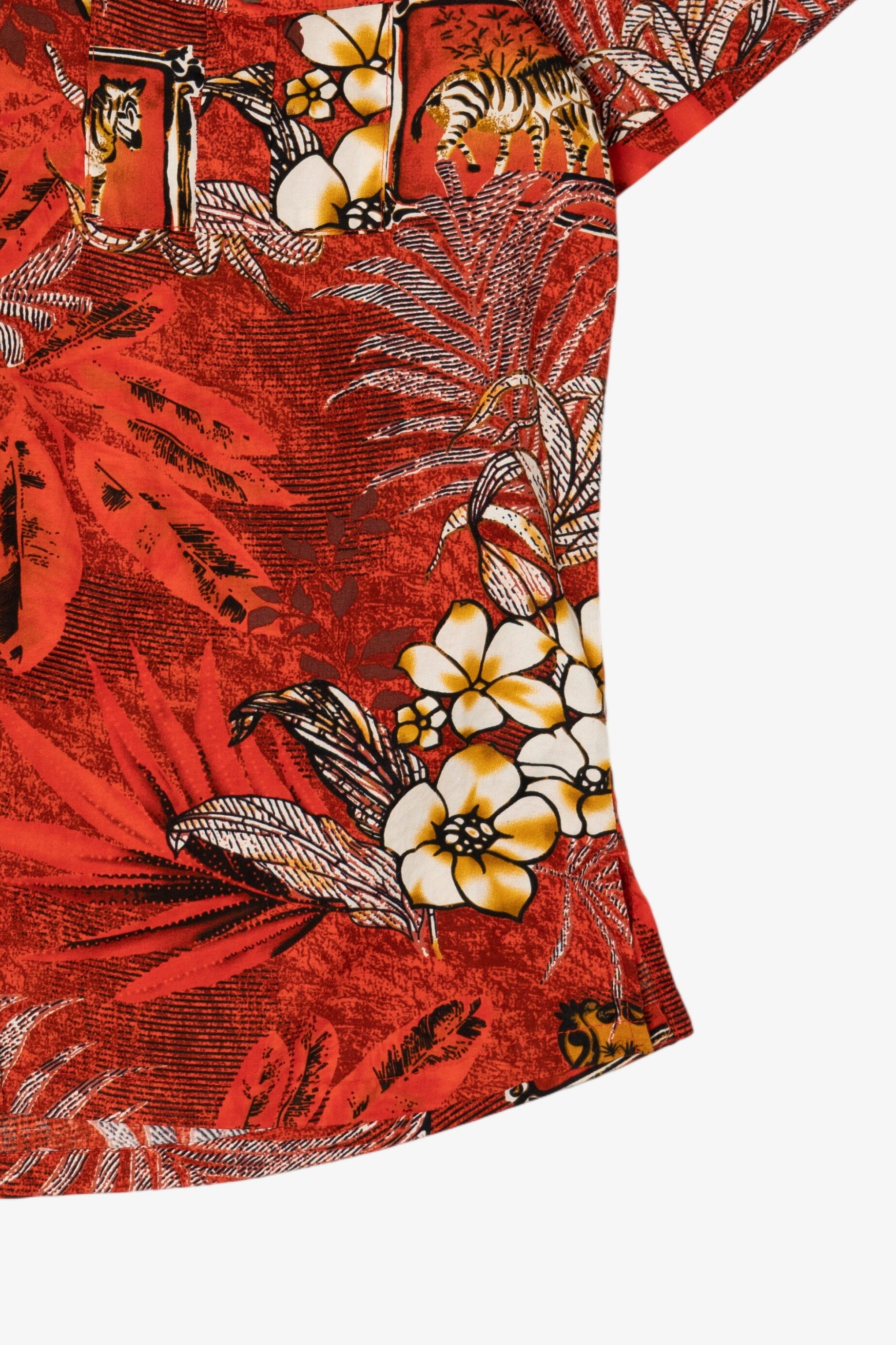 Vintage Red Erin London Tropical Hawaiian Button Up Shirt (1990s)