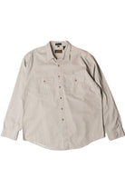 Eddie Bauer Gray Khaki Button Up Shirt