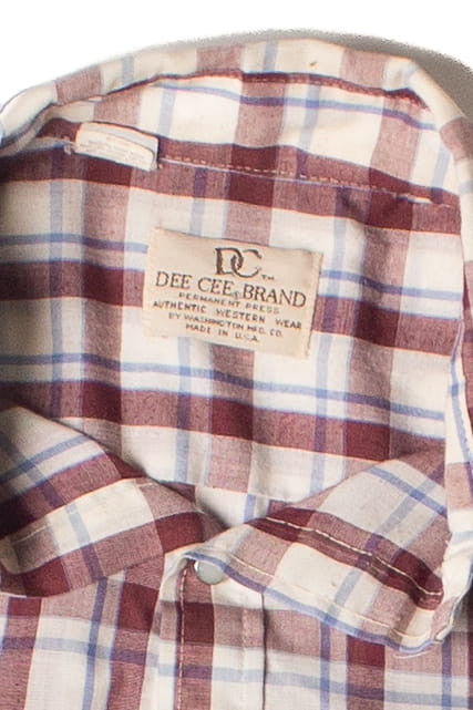 Vintage Dee Cee Brand Plaid Snap Front Shirt