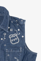 Vintage Disney Winnie The Pooh Honeypot EmbroideredDenim Vest (1990s)
