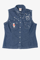 Vintage Disney Winnie The Pooh Honeypot EmbroideredDenim Vest (1990s)