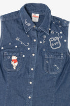 Vintage Disney Winnie The Pooh Honeypot EmbroideredDenim Vest (1990s)