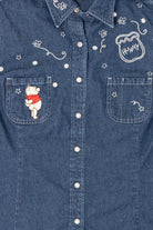 Vintage Disney Winnie The Pooh Honeypot EmbroideredDenim Vest (1990s)