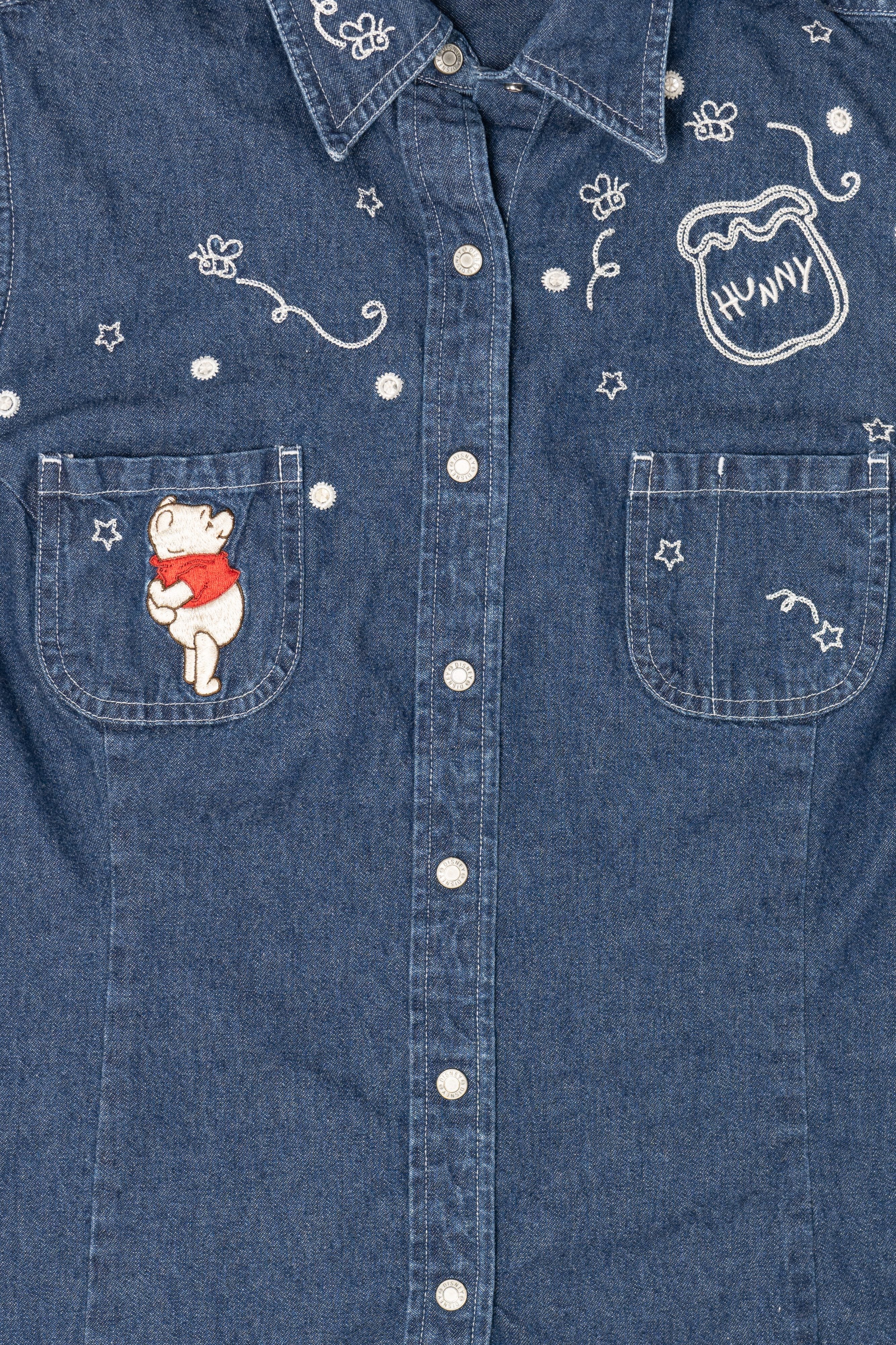 Vintage Disney Winnie The Pooh Honeypot EmbroideredDenim Vest (1990s)