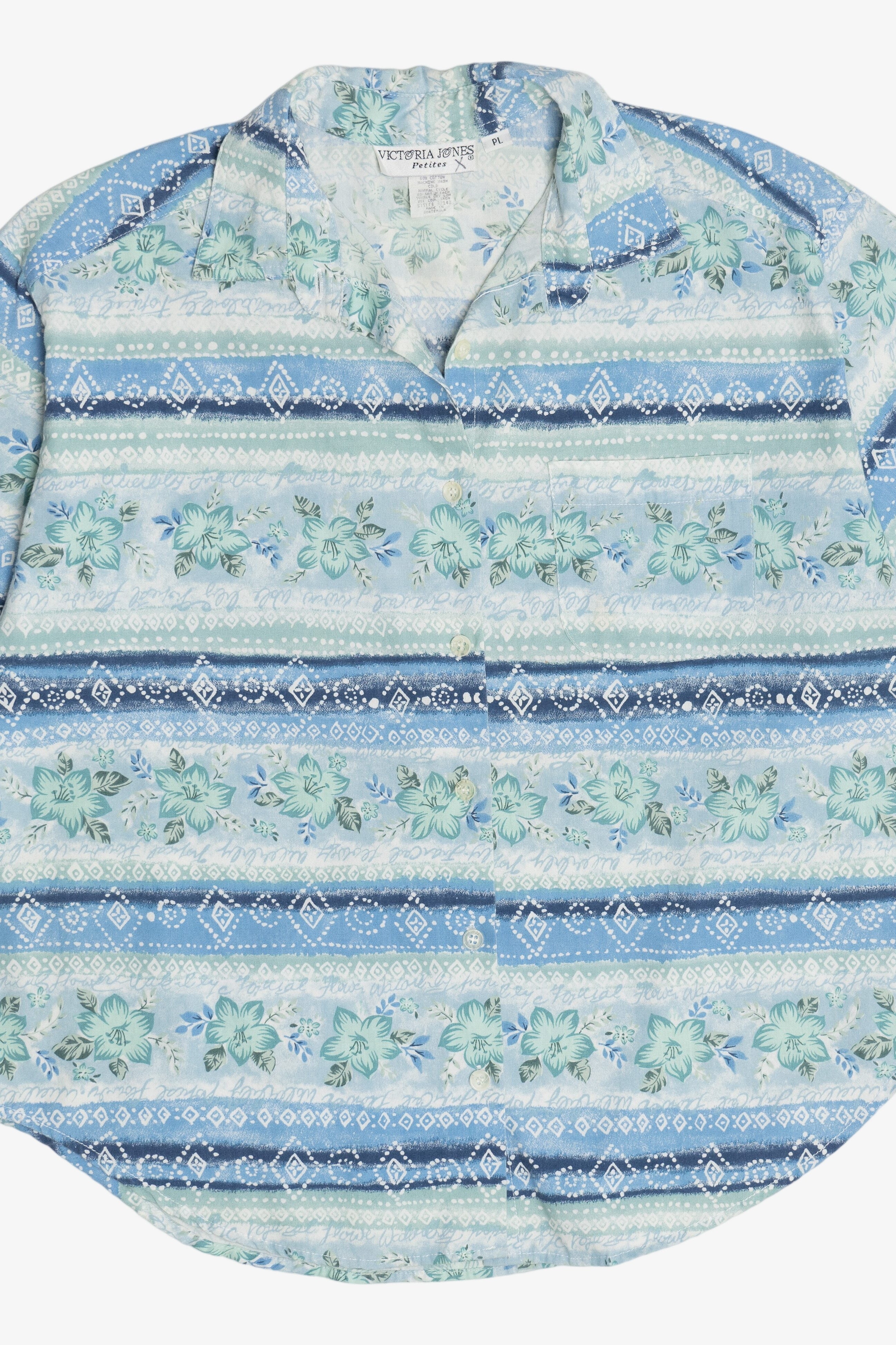 Vintage Victoria Jones Hawaiian Button Up Top (1990s)