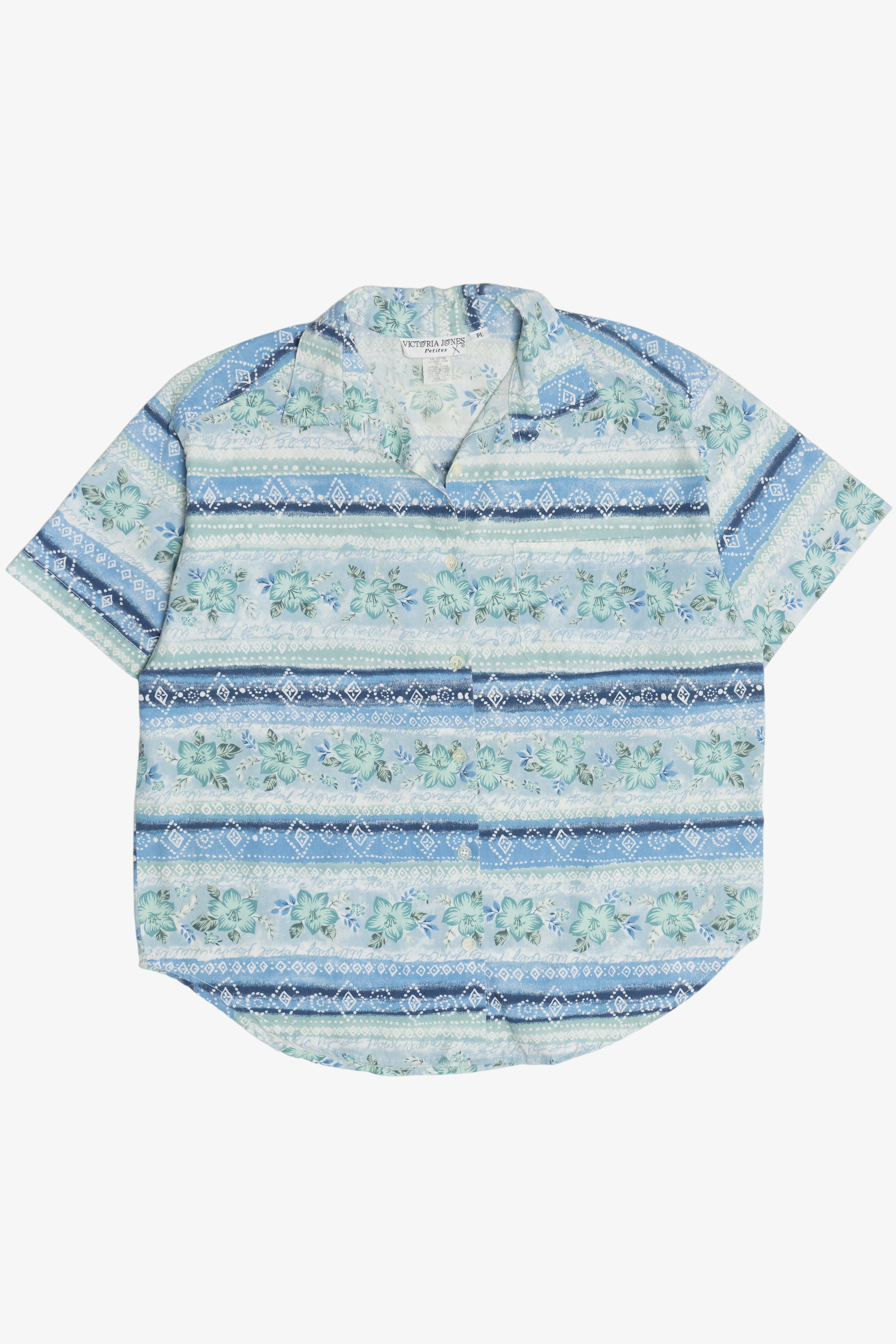 Vintage Victoria Jones Hawaiian Button Up Top (1990s)