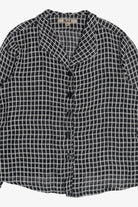  Flax Grid Linen Button Up Top (2020s)