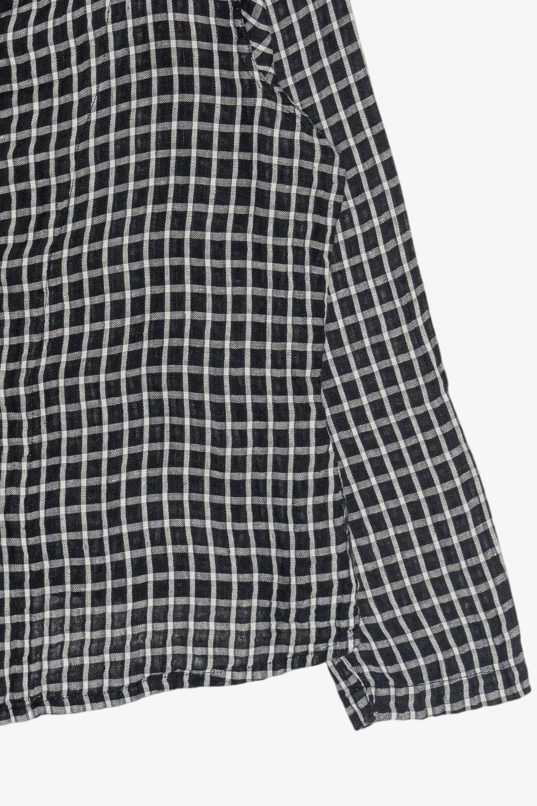  Flax Grid Linen Button Up Top (2020s)