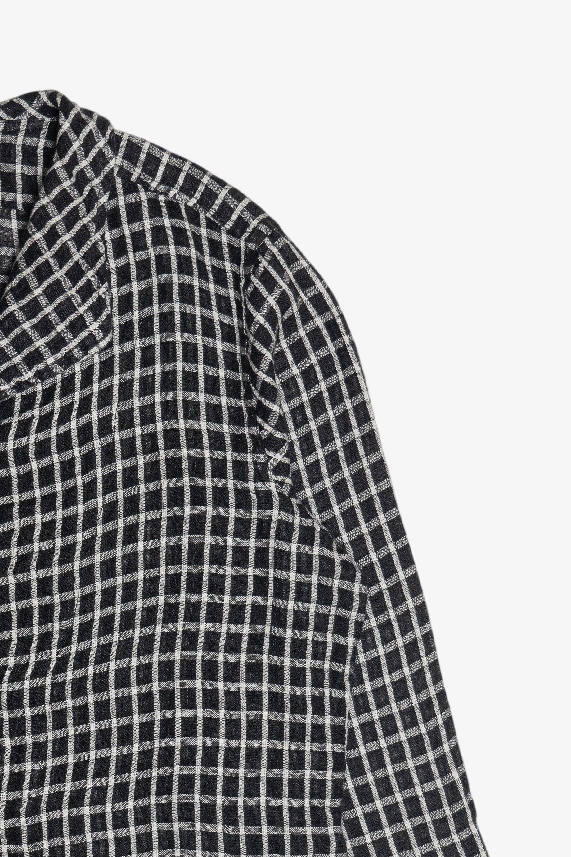  Flax Grid Linen Button Up Top (2020s)
