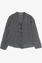  Flax Grid Linen Button Up Top (2020s)