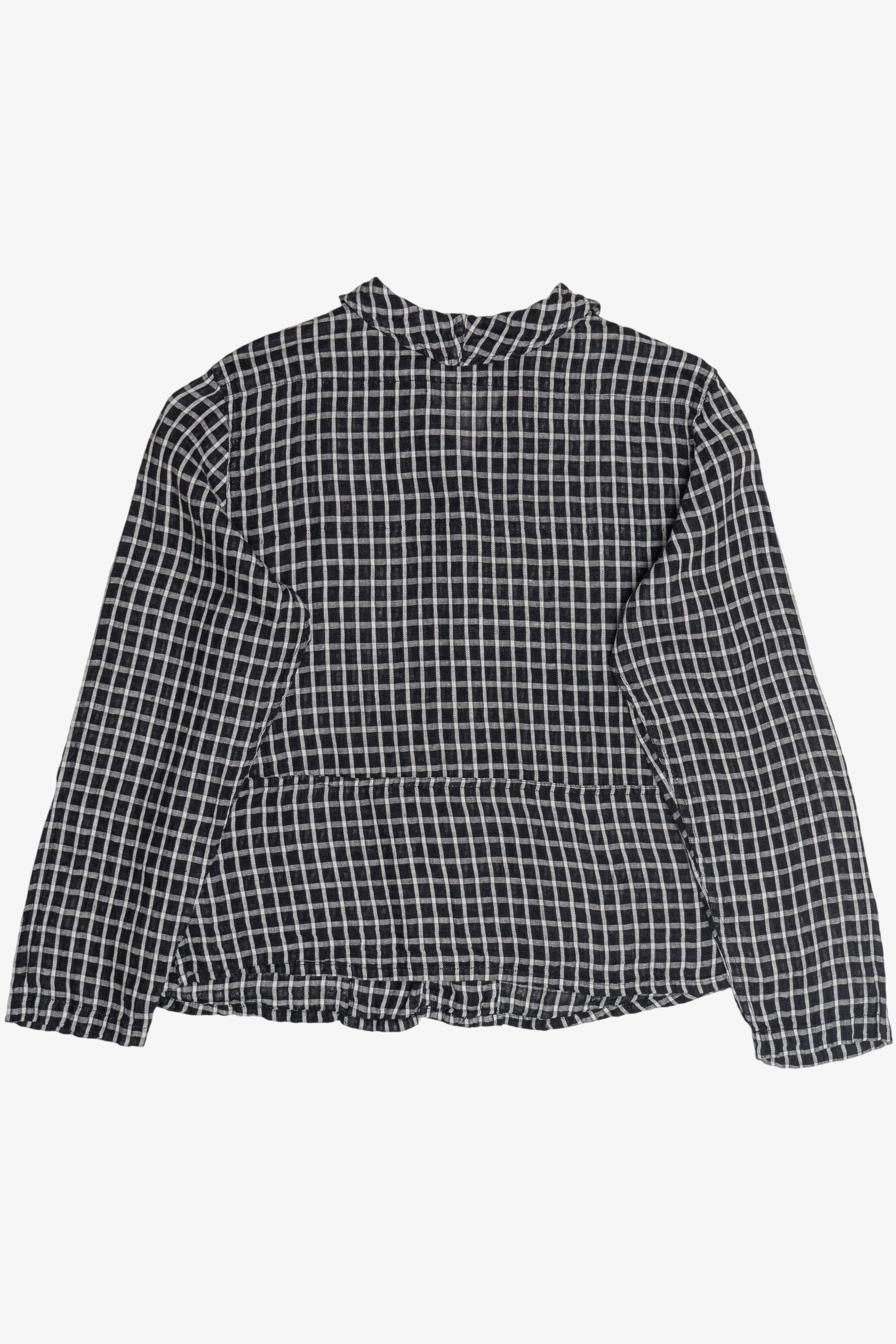  Flax Grid Linen Button Up Top (2020s)