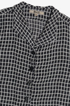  Flax Grid Linen Button Up Top (2020s)