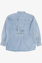 Vintage Distressed A&E Embroidered Moose Denim Button Up (1990s)