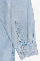 Vintage Distressed A&E Embroidered Moose Denim Button Up (1990s)