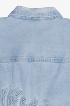 Vintage Distressed A&E Embroidered Moose Denim Button Up (1990s)