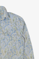 Vintage Light Blue Paisley Pattern Roper Button Up Shirt (2000s)