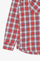 Red Plaid Wrangler Button Up Shirt