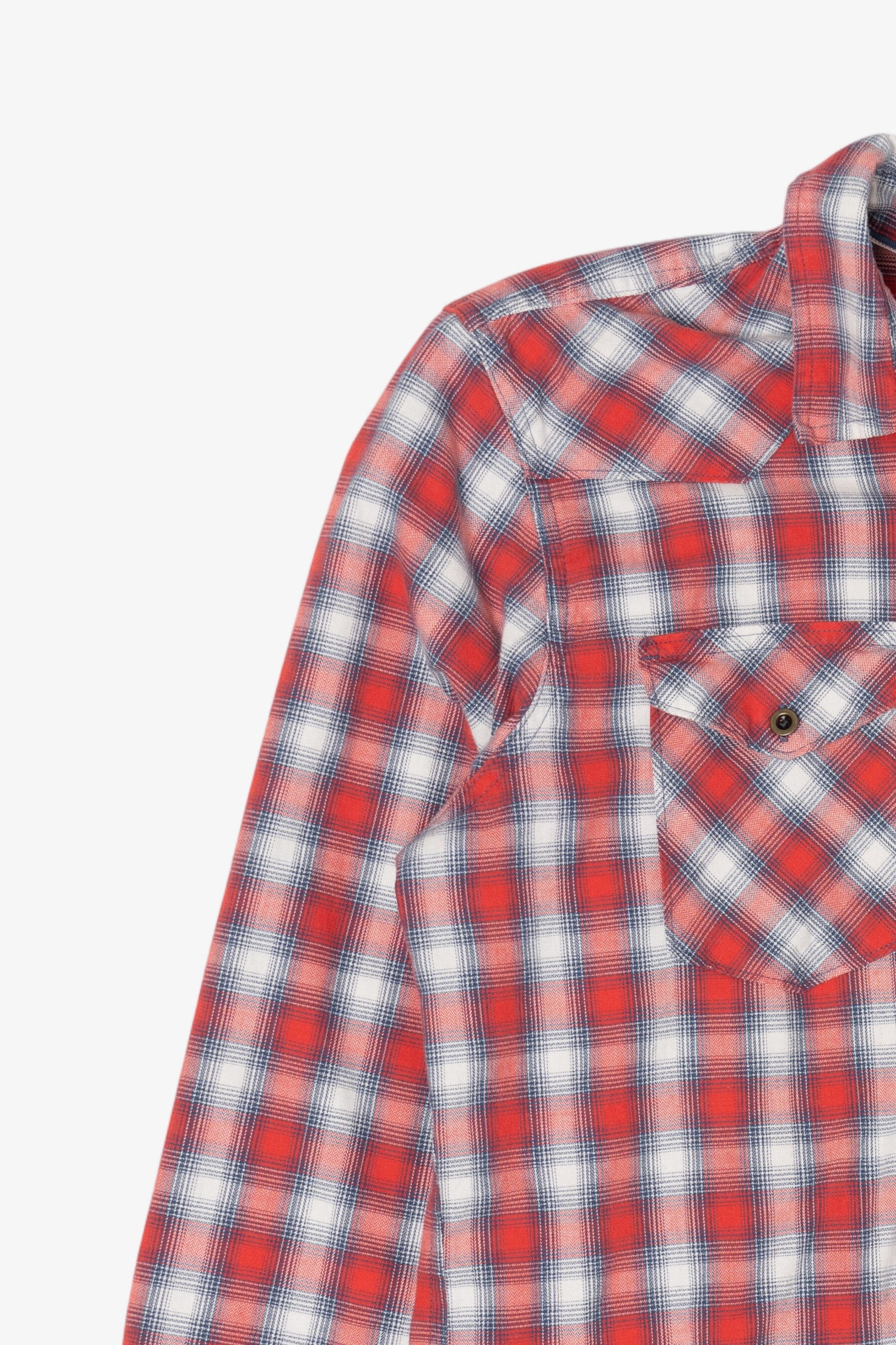 Red Plaid Wrangler Button Up Shirt