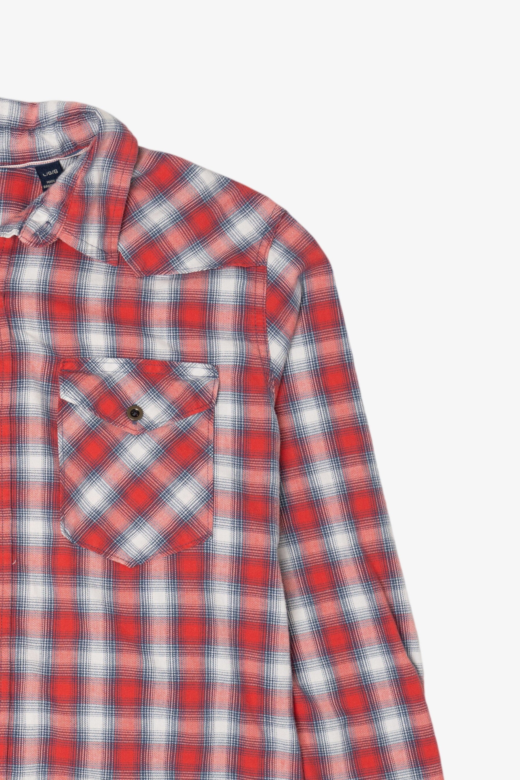 Red Plaid Wrangler Button Up Shirt