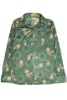 Vintage Peacock Feather Button Up Shirt