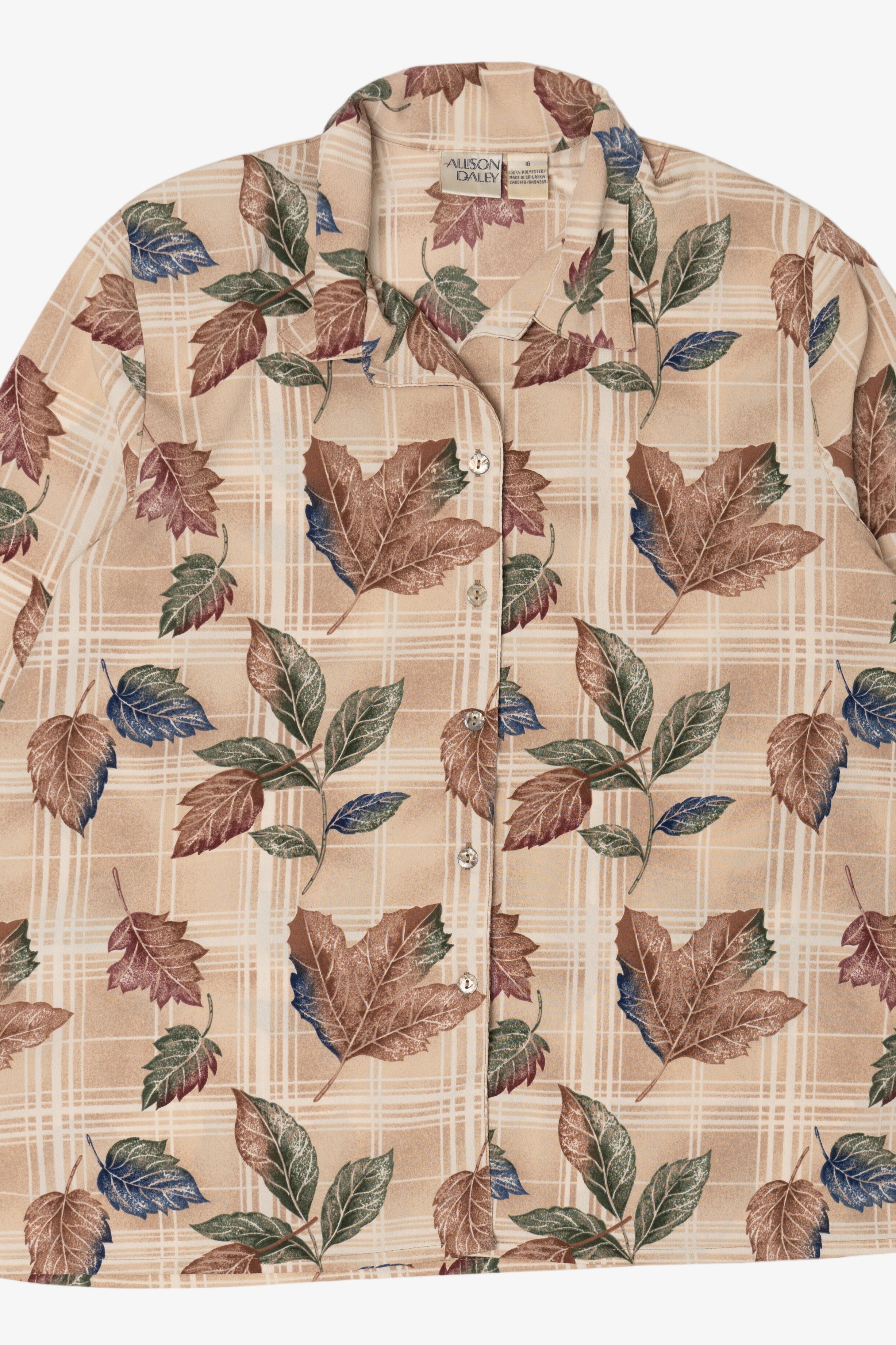 Vintage Allison Daley Autumn Leaves Button Up Shirt (1990s)