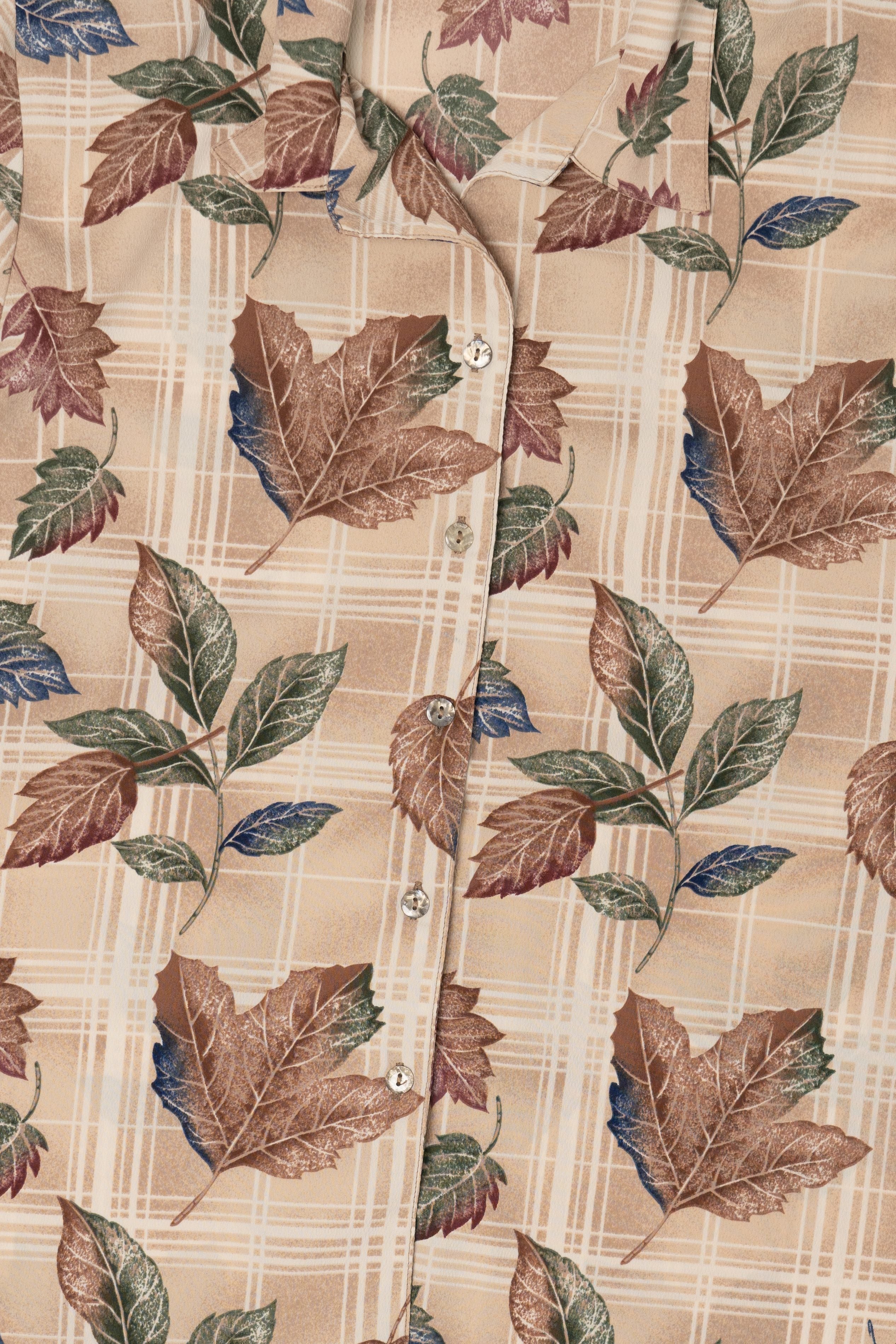 Vintage Allison Daley Autumn Leaves Button Up Shirt (1990s)