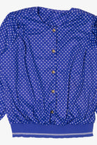 Vintage Earth Angel Blue Polka Dot Button Up Shirt (1980s)