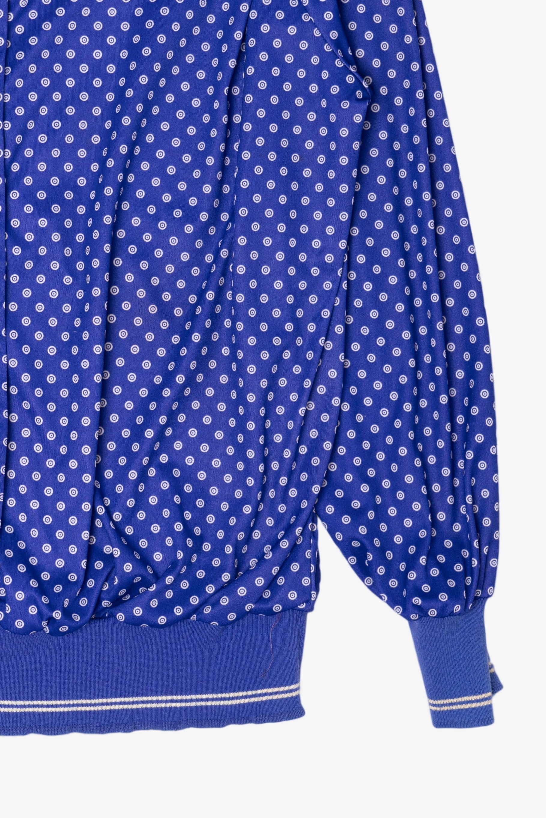 Vintage Earth Angel Blue Polka Dot Button Up Shirt (1980s)