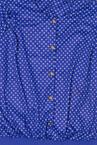 Vintage Earth Angel Blue Polka Dot Button Up Shirt (1980s)