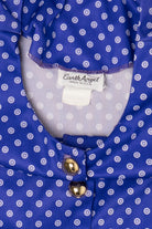 Vintage Earth Angel Blue Polka Dot Button Up Shirt (1980s)
