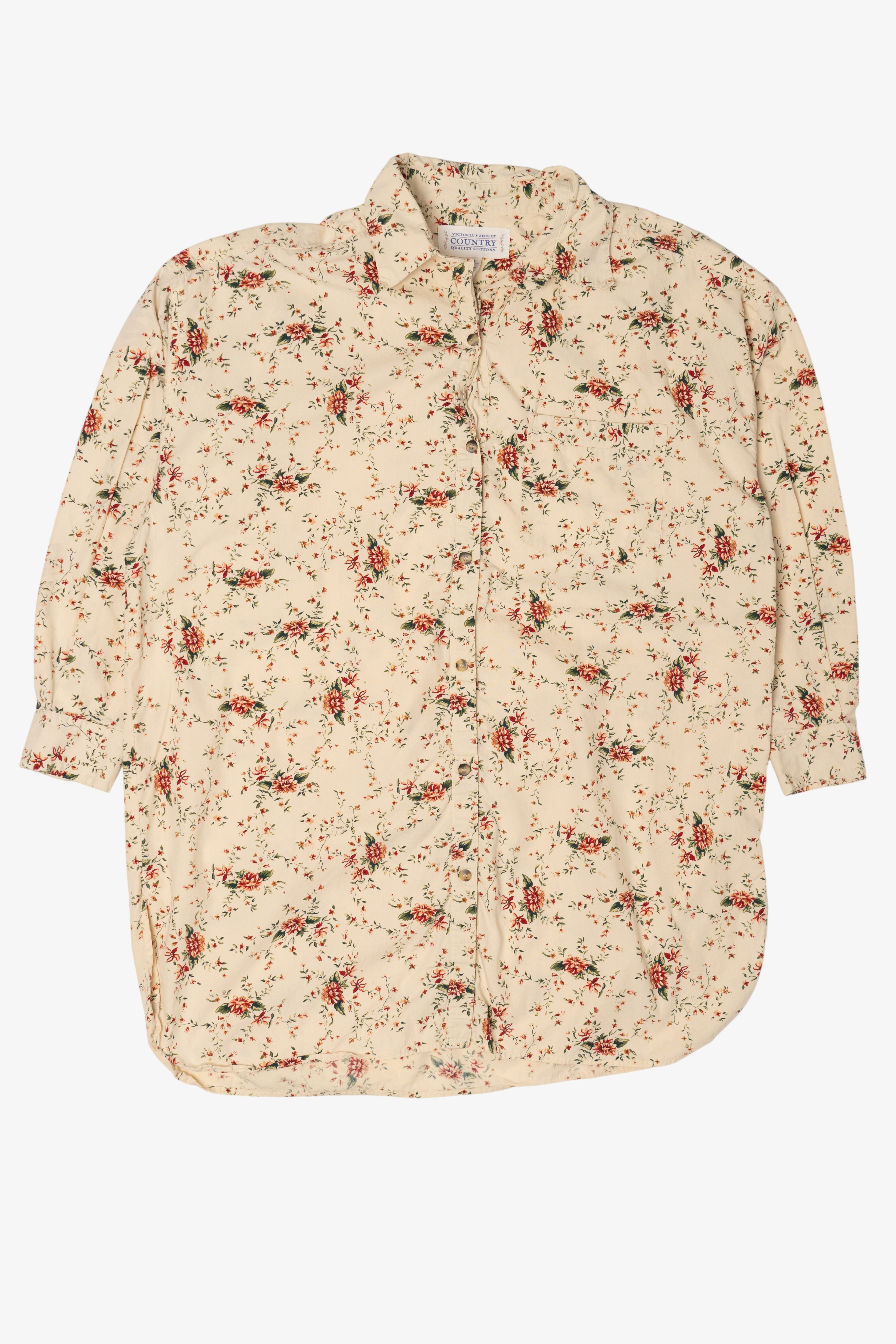 Vintage Victoria's Secret Country Floral Button Up Shirt (1990s)