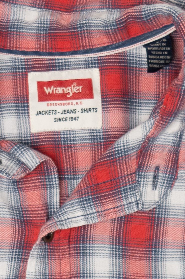 Red Plaid Wrangler Button Up Shirt