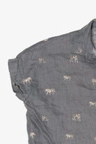 Linen Christian Siriano White Tigers Button Up Shirt (2010s)