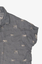 Linen Christian Siriano White Tigers Button Up Shirt (2010s)