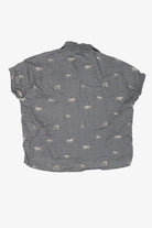 Linen Christian Siriano White Tigers Button Up Shirt (2010s)