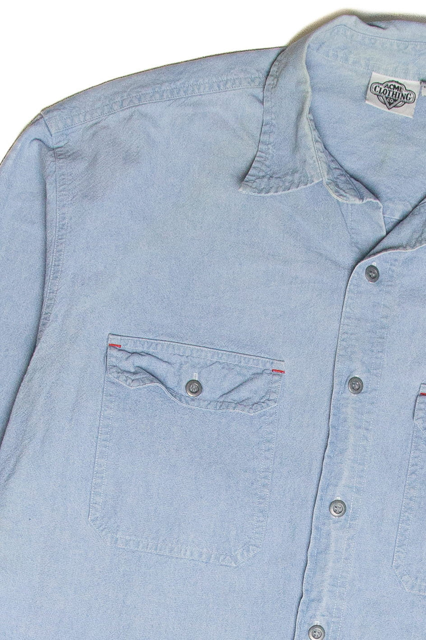 Vintage Looney Tunes Contractors Embroidery Button Up