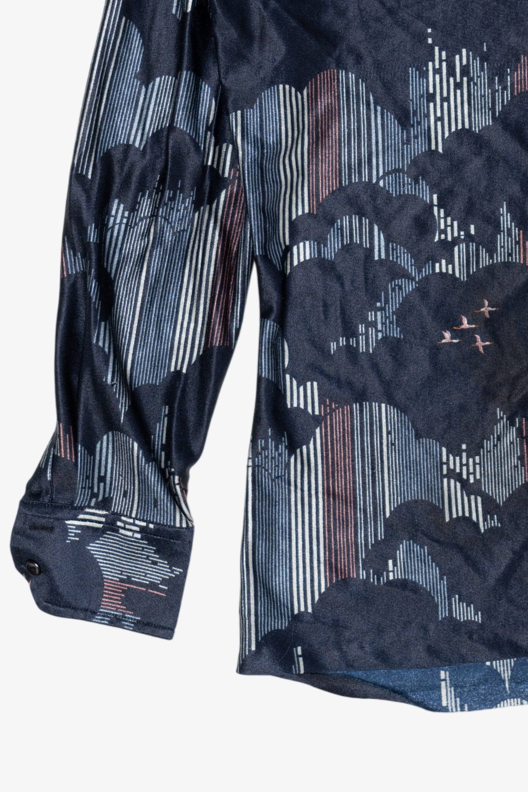 Vintage Navy Blue Clouds Chemise et Cie Button Up Shirt (1970s)
