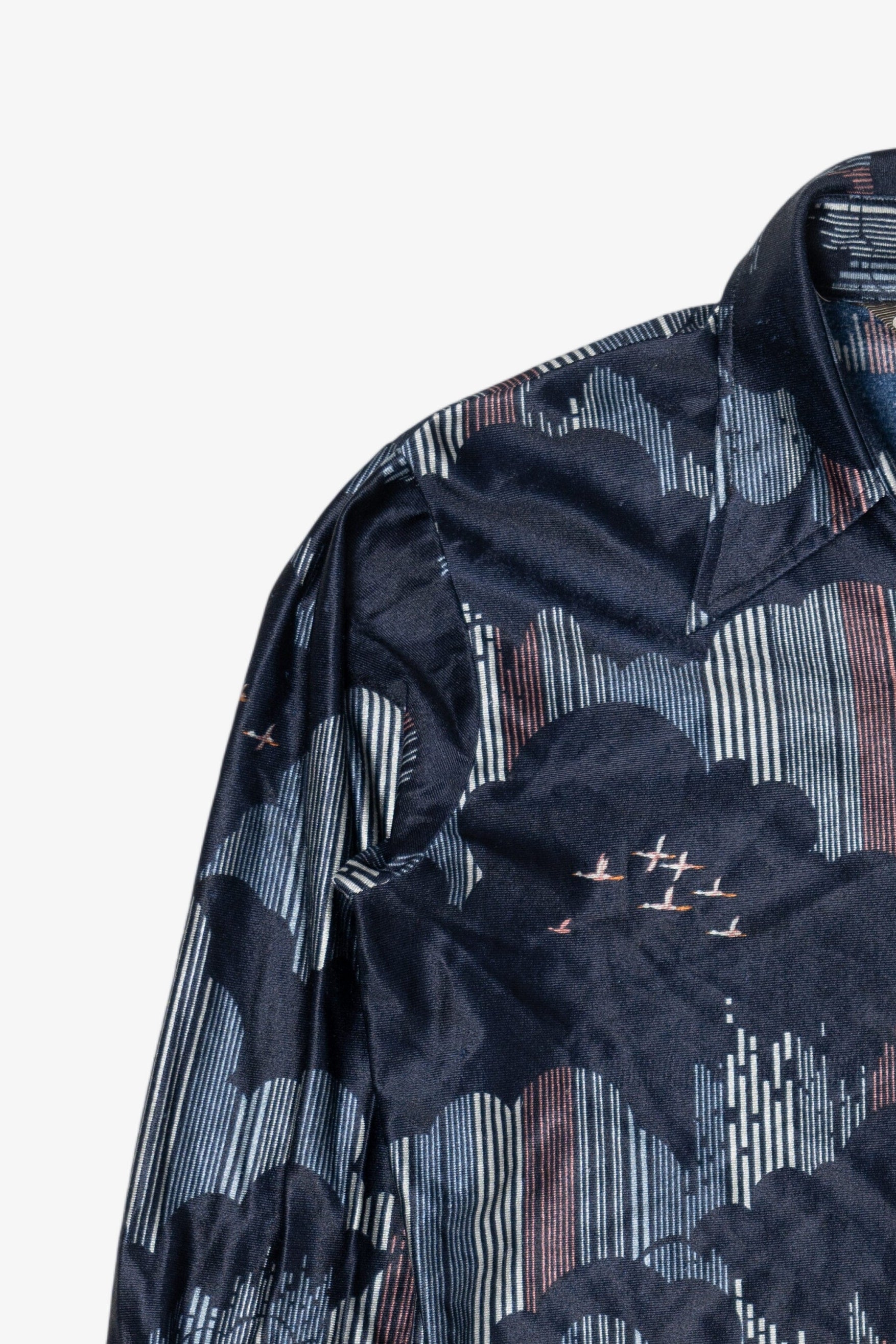 Vintage Navy Blue Clouds Chemise et Cie Button Up Shirt (1970s)