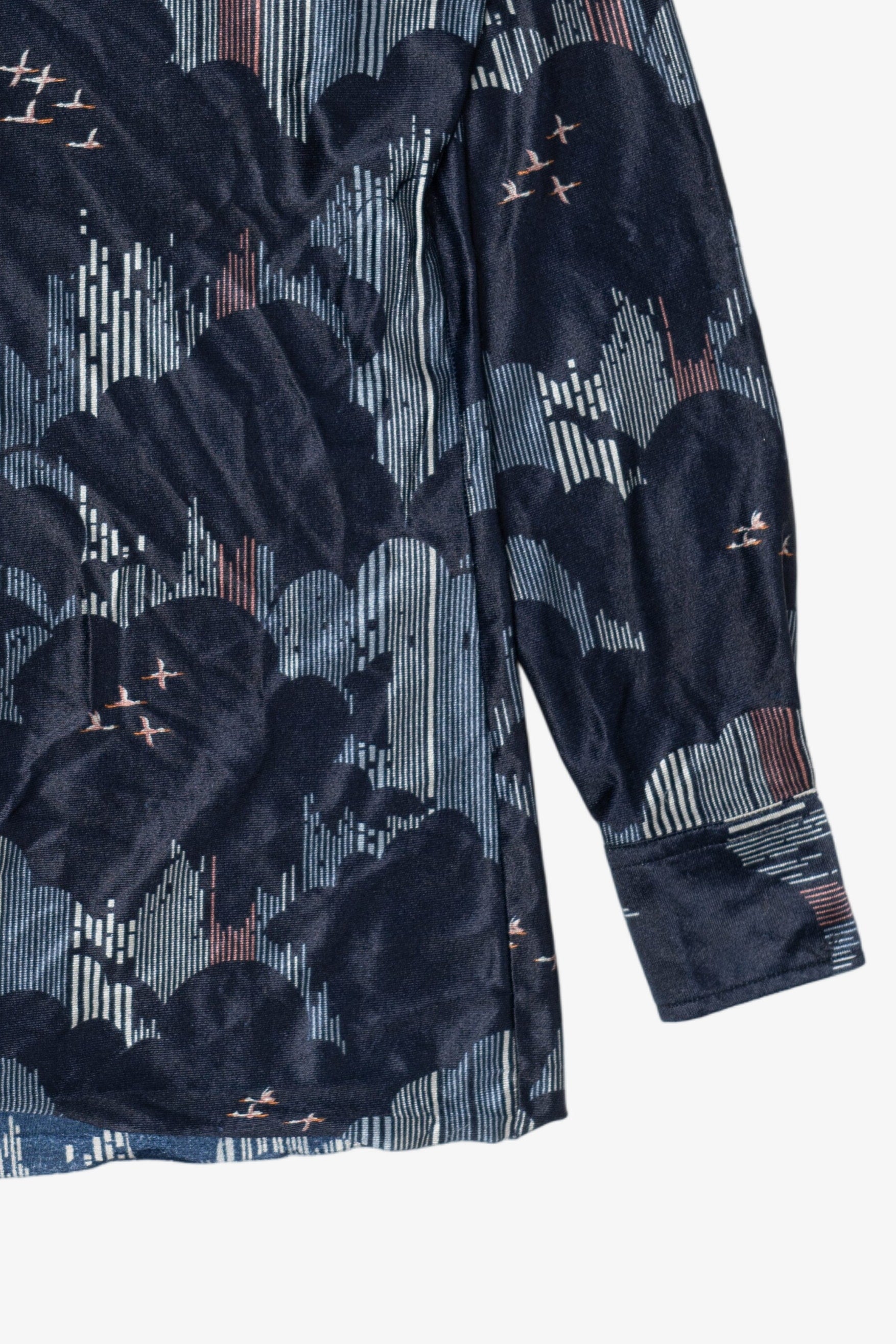 Vintage Navy Blue Clouds Chemise et Cie Button Up Shirt (1970s)
