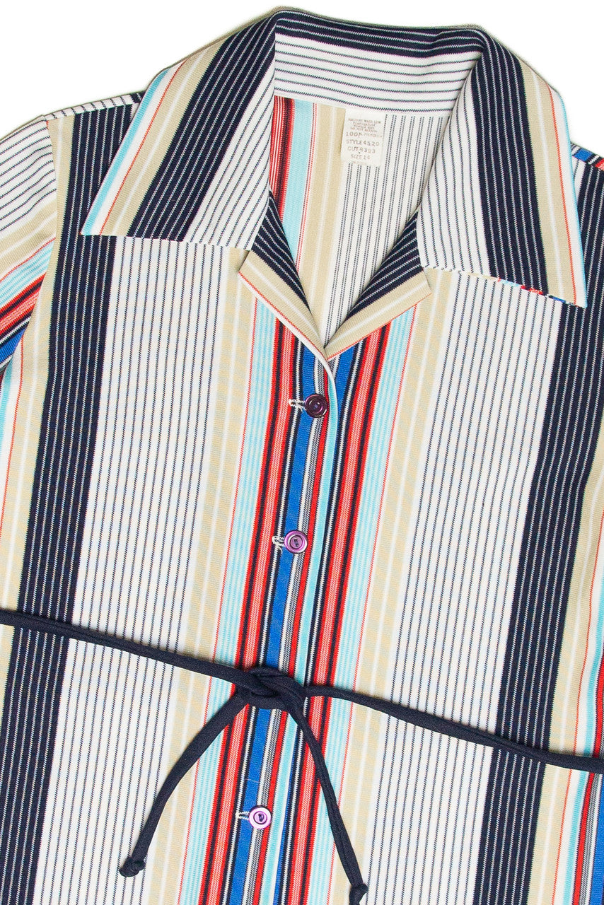 Vintage Striped Button Up Shirt 1170
