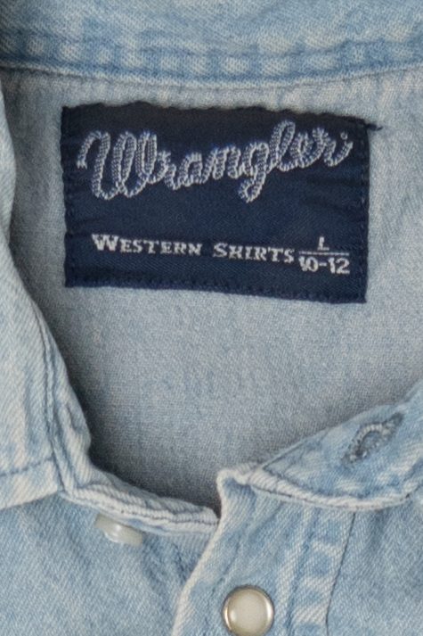 Vintage Light Blue Wrangler Denim Button Up Shirt (1990s)
