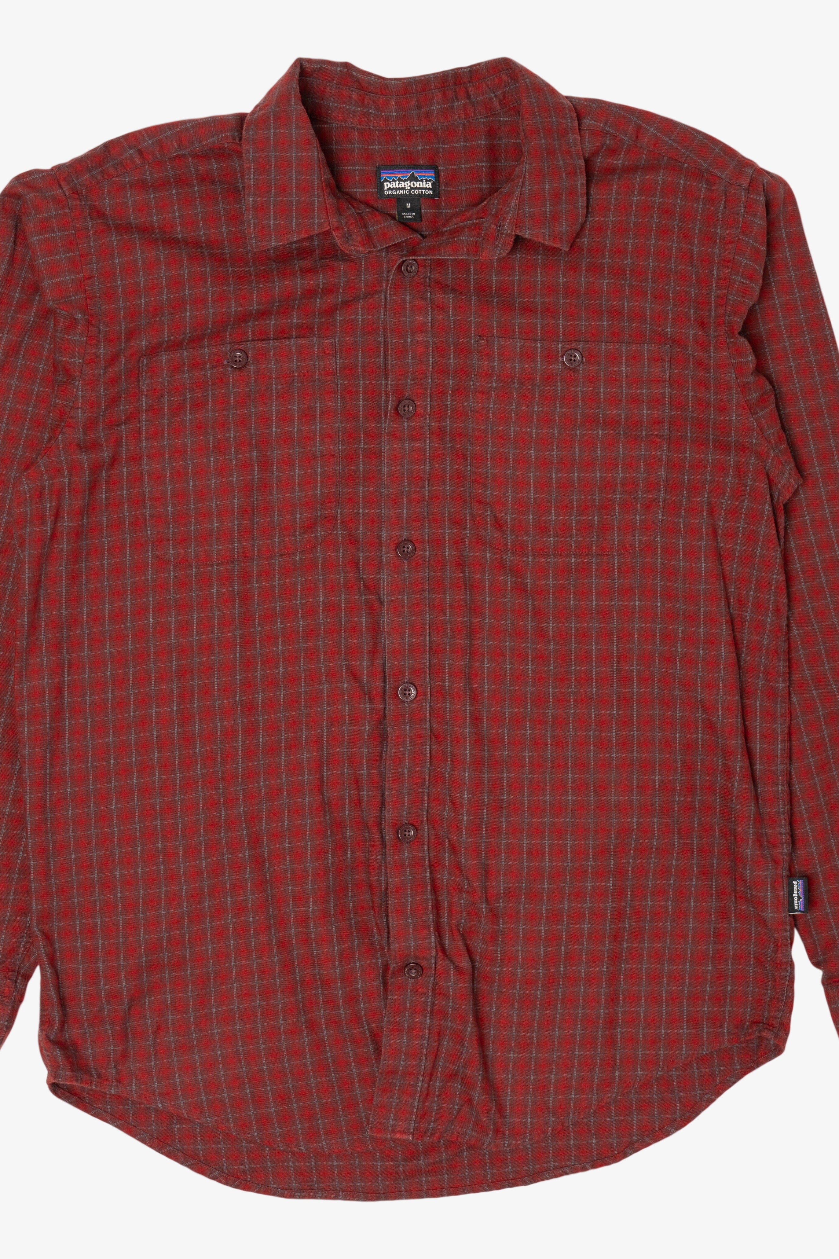 Burgundy Patagonia Plaid Button Up Shirt (2010s)