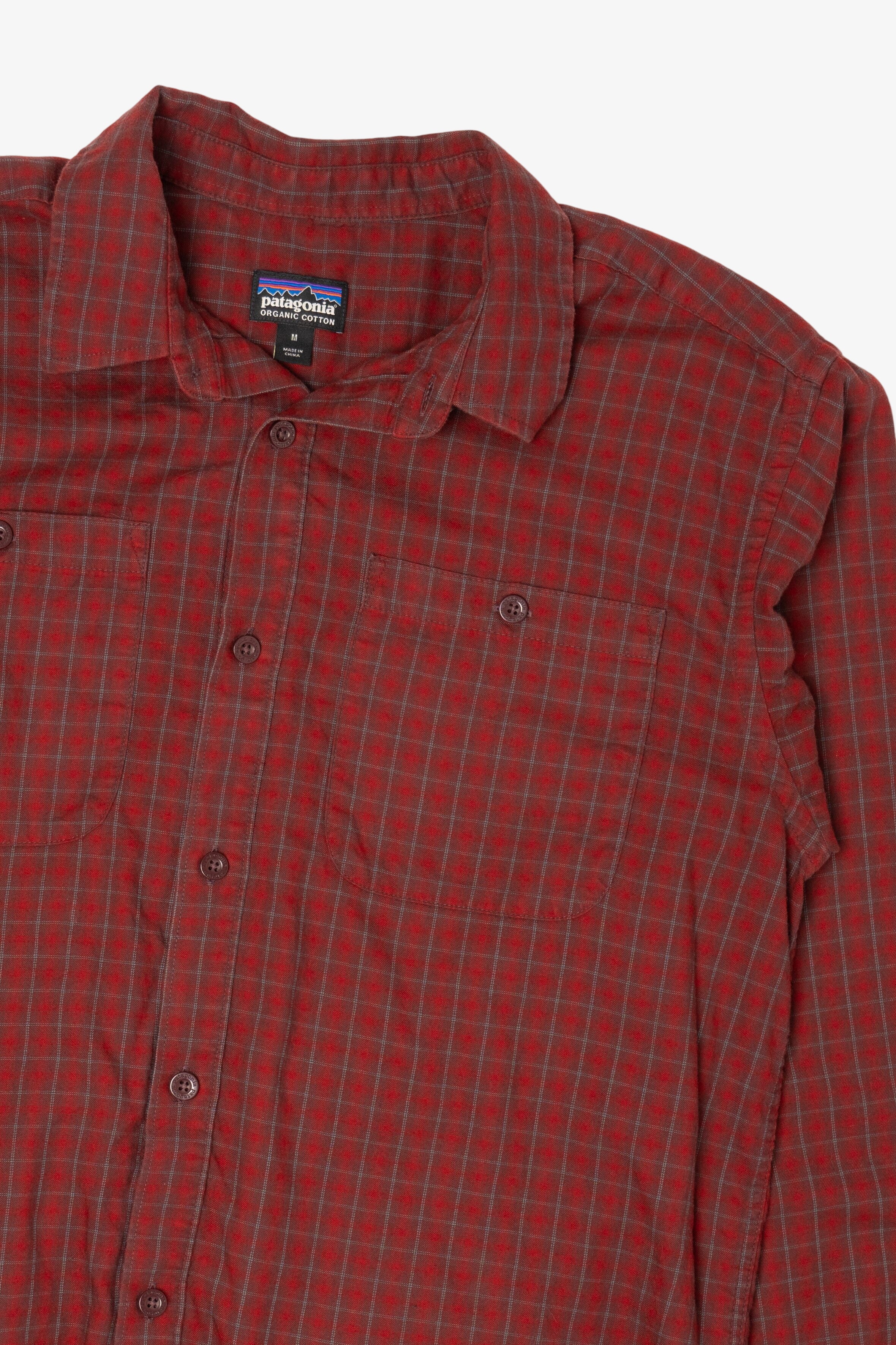Burgundy Patagonia Plaid Button Up Shirt (2010s)