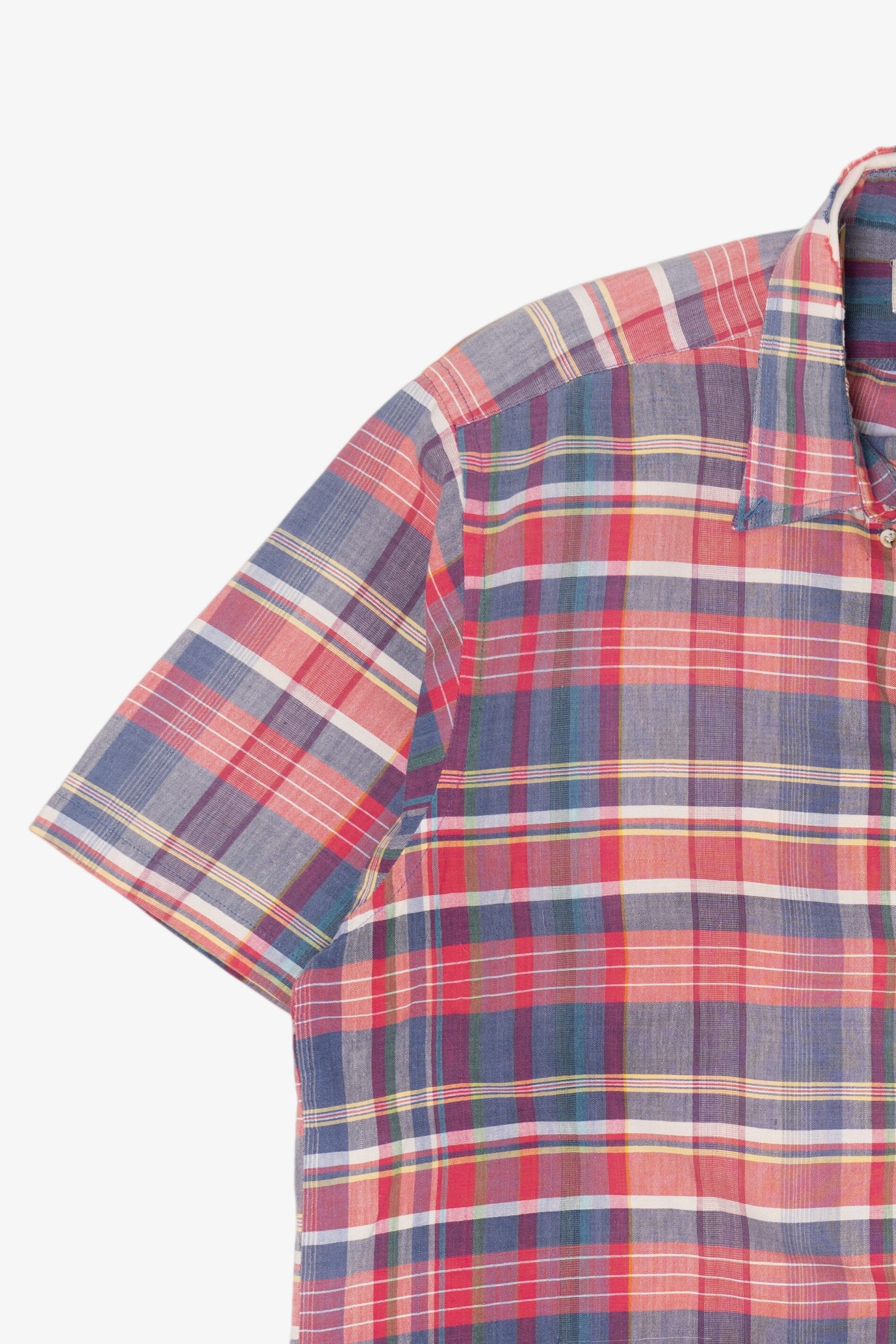 Vintage Van Heusen 417 Colorful Plaid Single Needle Tailoring Button Up Shirt (1980s)