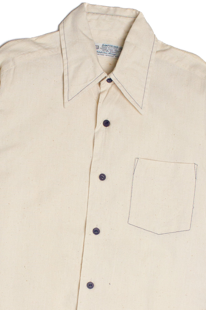 Vintage Lightweight Navy Thread Button Up Shirt